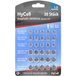 HyCell 5015473-510 Button Cell Set 5x AG1-13 for Watches Games &amp; More