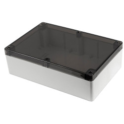 Hammond 1554X2GYSL Watertight PC Enclosure, Smoked Lid 300 x 200 x 90, Grey