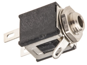 Złącze Jack 2,5 mm Żeński Mono Montaż w obudowie Czarny