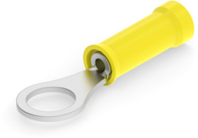 Insulated ring cable lug, 0.129-0.326 mm², AWG 26 to 22, 3.68 mm, M3.5, yellow, 323915