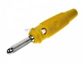 Wtyk banan skręcany 4mm 25.413.3 z gniazdem żółty