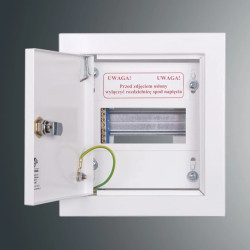 Rozdzielnica p/t modułowa RW 0NN 1 x 6S 182x163x110 szyna TSH35 zamek patent.9081 IP30 RAL 9003