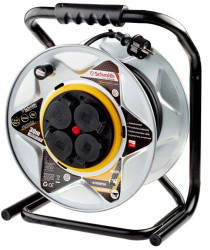 Przedłużacz bębnowy metalowy 3x2.5mm 4 gniazda IP44 30m przewód H05RR-F Schmith