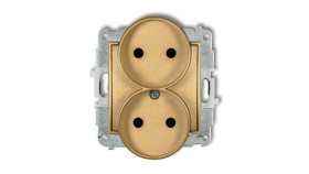 Icon Mechanizm Gniazda Podwójnego Do Ramki Bez Uziemienia 2X2p (Przesłony...