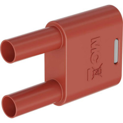 St&#xE4;ubli 664010-22 SKS2-4N-19 connector, red, 4mm pin, brass, insulated, 1 pc