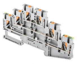 Wielorzędowa złączka szynowa Phoenix Contact poziomy: Potrójny 26 → 12AWGWciskane PT 2.5-PE/L/L 20A 500 V