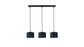 Lampa Wisząca Nowoczesna Abażur 3Xe27 Flow Black