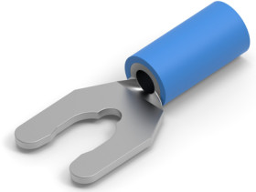 Insulated forked cable lug, 1.25-2.0 mm², AWG 16 to 14, blue, 52957