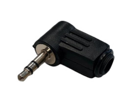 3.5 mm angle jack plug, 3 pole (stereo), solder connection, plastic, 1107005