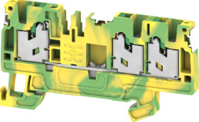Protective conductor terminal, snap-in, 0.34-2.5 mm², 3 pole, 24 A, 8 kV, green/yellow, 2863030000