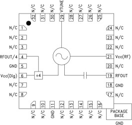 VCO with Divide-by-4, 8.6 - 10.2 GHz