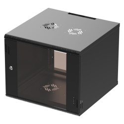 Szafa wisząca Professional 19" 9U, 600mm, drzwi szklane, czarna