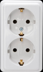 102502002 STANDARD - Socket outlet with earthing contact, 2-way, arctic wh