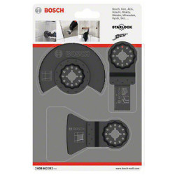 Bosch 2608662342 Multitool Set: 3 Starlock Blades for Tile &amp; Wood