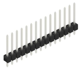 Pin header, 15 pole, pitch 2.54 mm, straight, black, 10048432