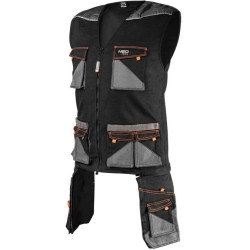 Kamizelka robocza HD Slim czarno szara suwak S 81-268-S