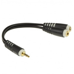 KLOTZ JR17 Przejście Adapter AUX mini Jack 3,5mm Stereo (wtyk) / 2x mini Jack 3,5mm Stereo (gniazdo) na kablu