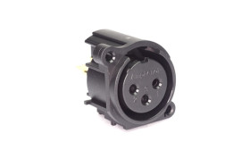 Złącze XLR 3 -pinowe Montaż w obudowie XLR Żeński Czarny