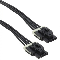 Kabel przewód-płytka, Nano-Fit, 250 V AC, 6,5 A, raster: 2.5mm, 300mm, Cyna matowa, Czarny