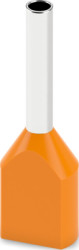Insulated twin wire end ferrule, 0.5 mm², 15 mm/8 mm long, UL 486F, orange, 2100015