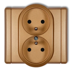 FLEXI Gniazdo podwójne z/u złoty metalik 8FGP-2zp