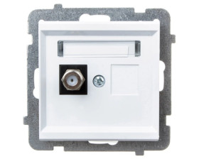 SONATA Gniazdo antenowe pojedyncze typu F białe GPA-1RF/m/00