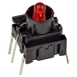MEC 3FTH980 Multimec Switch 24V 50mA Momentary Red IP67 10x10x10.4mm