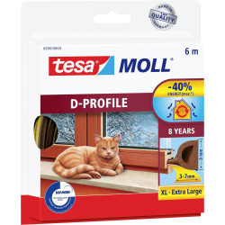 tesa 05393-00101-01 tesamoll Draught excluder Brown 6m x 9mm Adhesive Tape