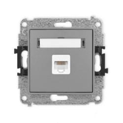 ICON Mechanizm gniazda komputerowego pojedynczego 1xRJ45, kat. 5e, 8-stykowy szary mat 27IGK-1