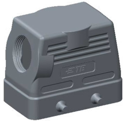 Housing, size HB10, die-cast aluminum, M20, angled, clip locking, IP65, T1210100120-000