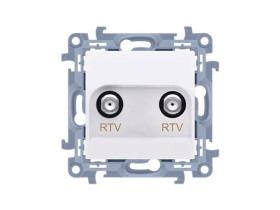 SIMON 10 Gniazdo antenowe RTV-RTV (moduł) 1x wejście: 5 ... 1000 MHz biały CAK2F.01/11 KONTAKT SIMON