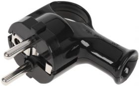 Wtyczka kÄtowa z uchem z uziemieniem unischuko czarna WT-40-2