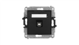 Icon Mechanizm Gniazda Pojedynczego Usb A-B 2.0 Czarny Mat 12Igusb-3