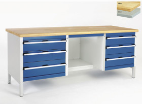 Stół warsztatowy szer. 2000mm Nie maks. obciążenie: 800kg Stół warsztatowy Stal dł. 750mm wys. 840mm