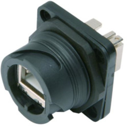Socket, RJ45, 8 pole, 8P8C, Cat 6, flange mounting, 100007417