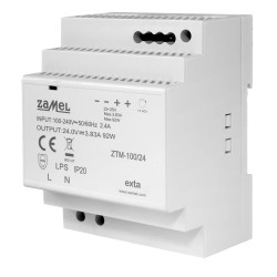 Zasilacz impulsowy na szynę TH-35 ZTM-100/24 100W 24V