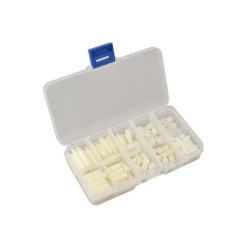 Zestaw śrub i tulei dystansowych 120szt. M3 5/10/15/20mm nylonowe