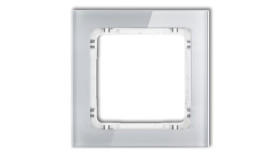 Deco Ramka Pojedyncza - Efekt Szkła (Ramka: Szara Spód: Biały) Szary 15-0-Drs-1