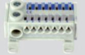 Blok rozdzielczy CU ECB 1 -polowy 2x25mm2, 14x4mm2, niebieski KS741N