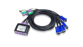 Aten Switch Kvm Vga/Ps/2 Z Obsługą Audio 4-Portowy Cs64az