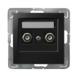 IMPRESJA Gniazdo antenowe typu F podwójne czarny metalik GPA-2YF/m/33