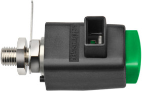 Quick pressure clamp, green, 300 V, 16 A, solder connection/cable lug, nickel-plated, SDK 801 / GN