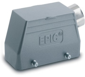 Grommet housing, size HB16, aluminum alloy, M25/M32, angled, cross bow locking, IP65, 19082000