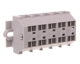 Listwa zaciskowa 4-przewodowa 1,5mm2 5-torowa szara mocowanie śrubowe 260-205 /50szt./