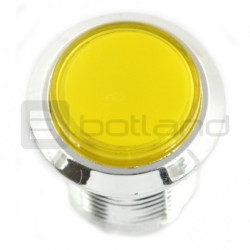 Arcade Push Button 3,3cm srebrna obudowa - żółty z podświetleniem