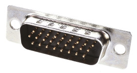 Złącze D-Sub 26-pinowe Męski Proste Montaż na kablu raster 2.29mm Złoto