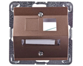 IMPRESJA Obudowa gniazda komputerowego pojedynczego skośna złoty metalik GPK-1YS/p/28