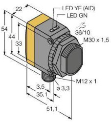 Bezzwrotny czujnik fotoelektryczny Turck QS30ARH2OQ5 3079169 1 szt.