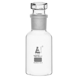 LabGlass Reagent Bottle Wide Mouth, Interchangeable Stopper 125ml, 29/32