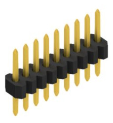 Pin header, 9 pole, pitch 1.27 mm, straight, black, SLVW10369G